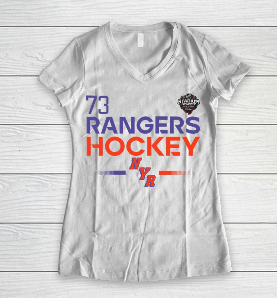 New York Rangers 73 Rangers Hockey Nyr Women V-Neck T-Shirt