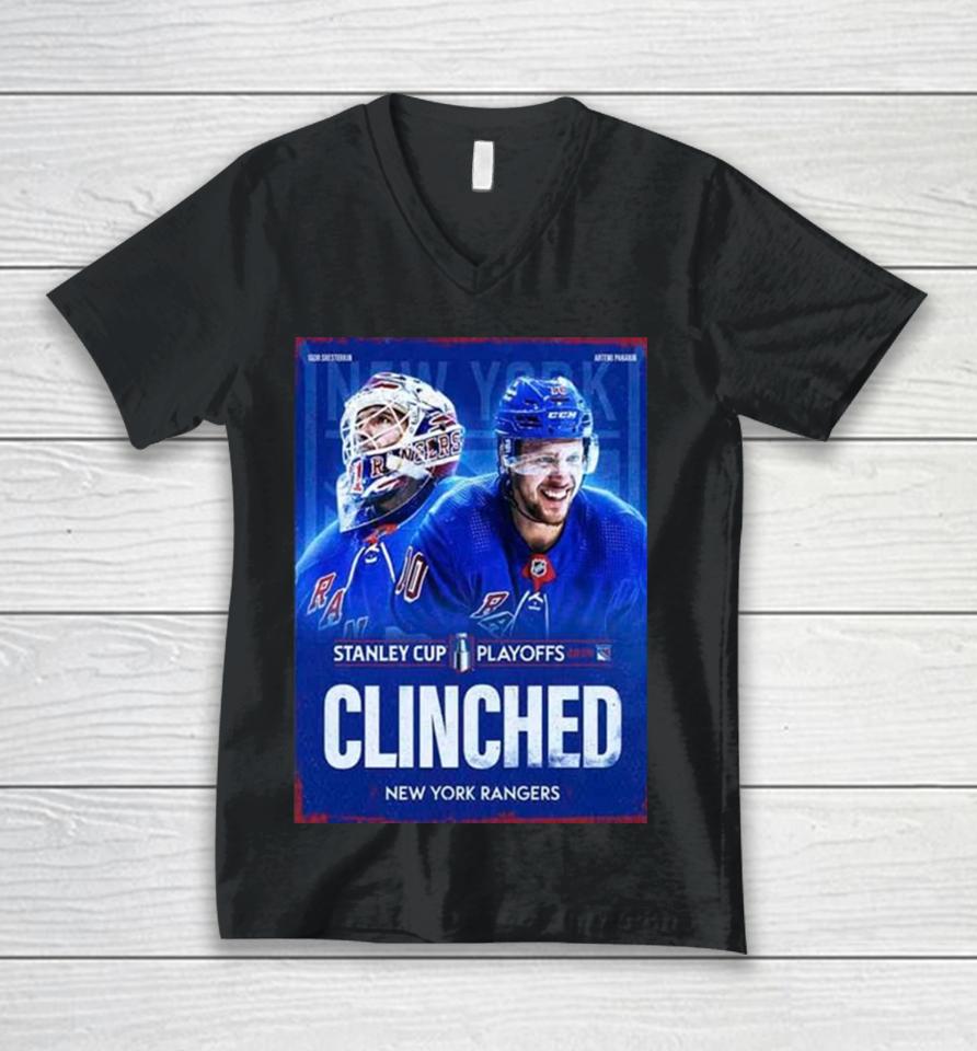New York Rangers Are Bound For The Stanley Cup Playoffs 2024 Nhl Unisex V-Neck T-Shirt