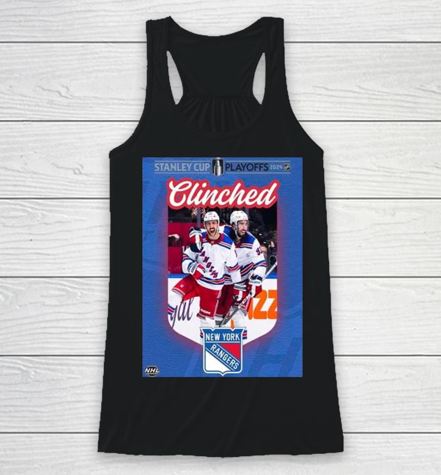 New York Rangers Are The First Team To Clinch A Spot In The Stanley Cup Playoffs 2024 Nhl Racerback Tank