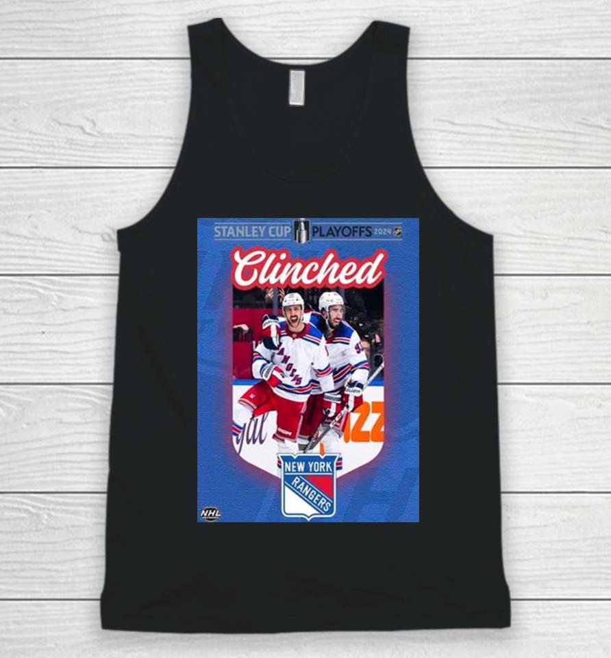 New York Rangers Are The First Team To Clinch A Spot In The Stanley Cup Playoffs 2024 Nhl Unisex Tank Top