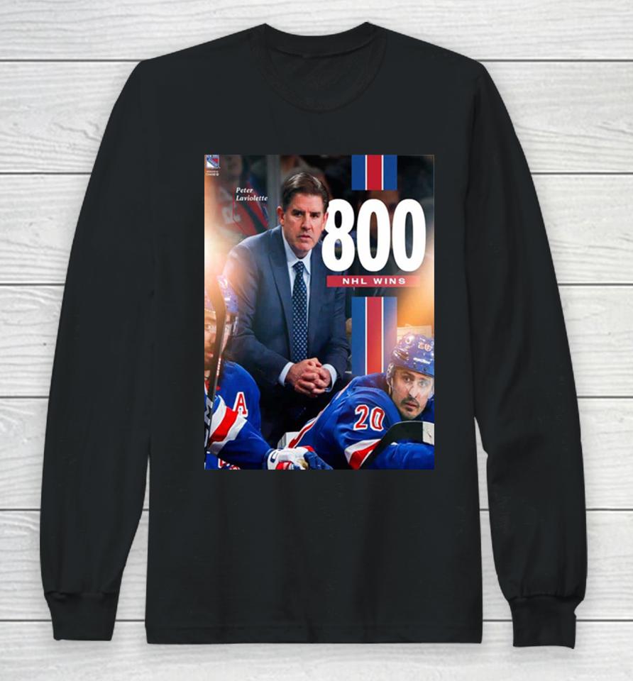 New York Rangers Coach Peter Laviolette With 800 Wins Long Sleeve T-Shirt