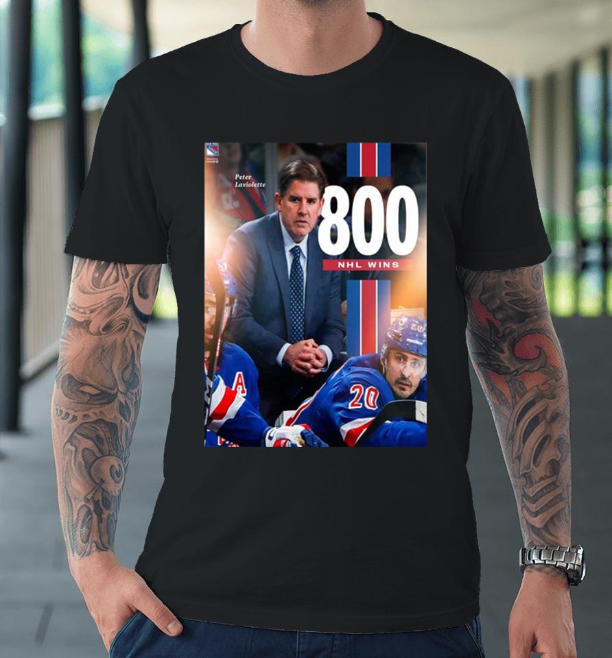 New York Rangers Coach Peter Laviolette With 800 Wins Premium T-Shirt