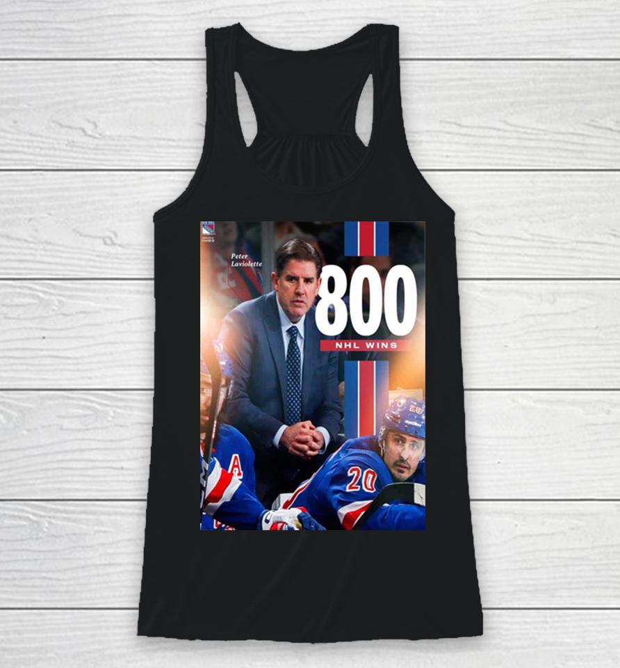 New York Rangers Coach Peter Laviolette With 800 Wins Racerback Tank