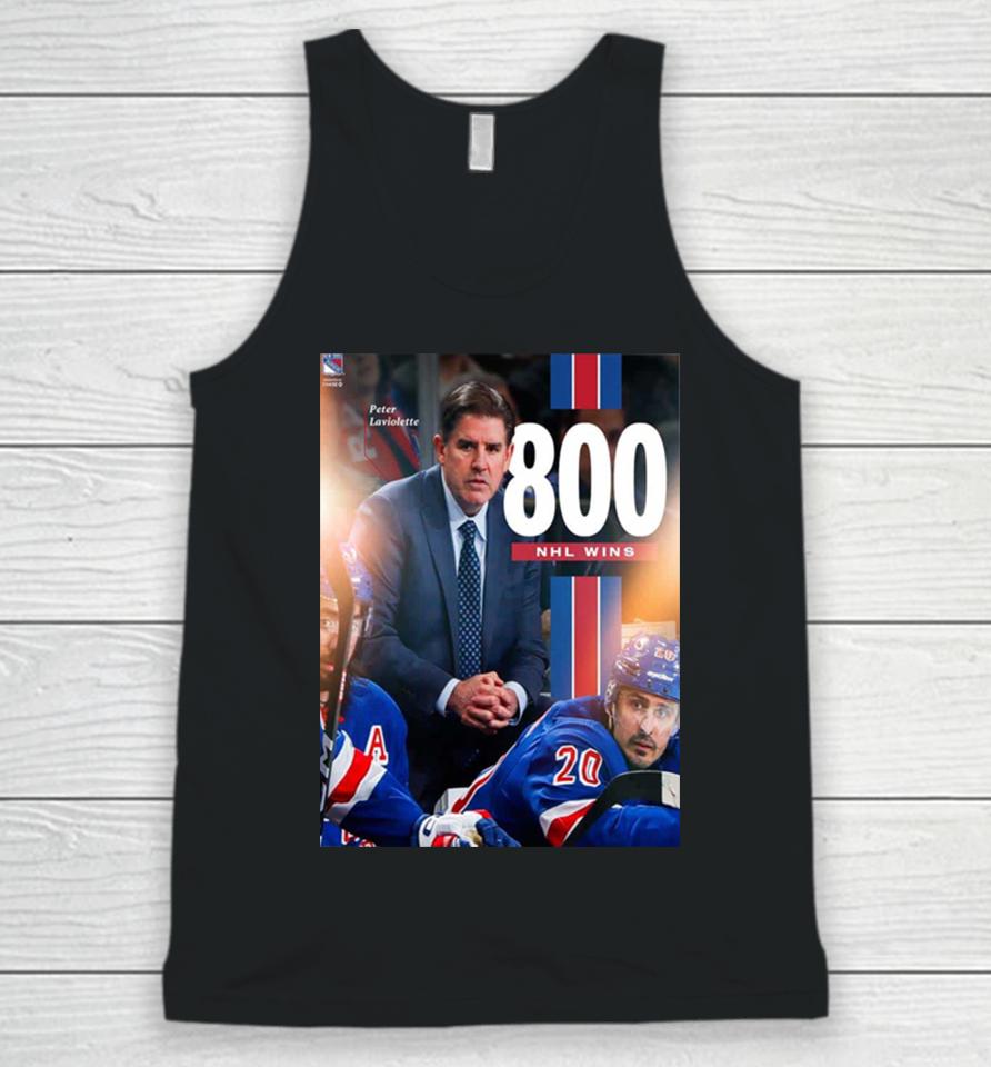 New York Rangers Coach Peter Laviolette With 800 Wins Unisex Tank Top