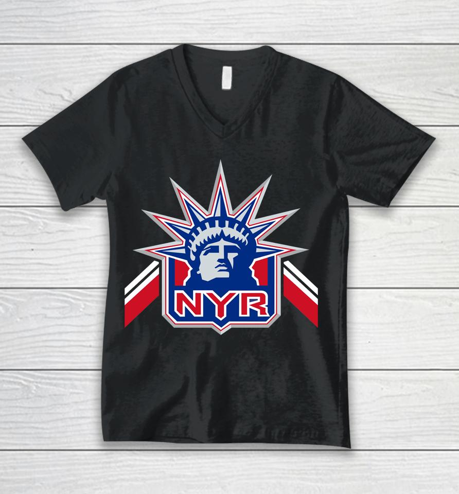 New York Rangers Fanatics Branded Special Edition Primary Logo Unisex V-Neck T-Shirt