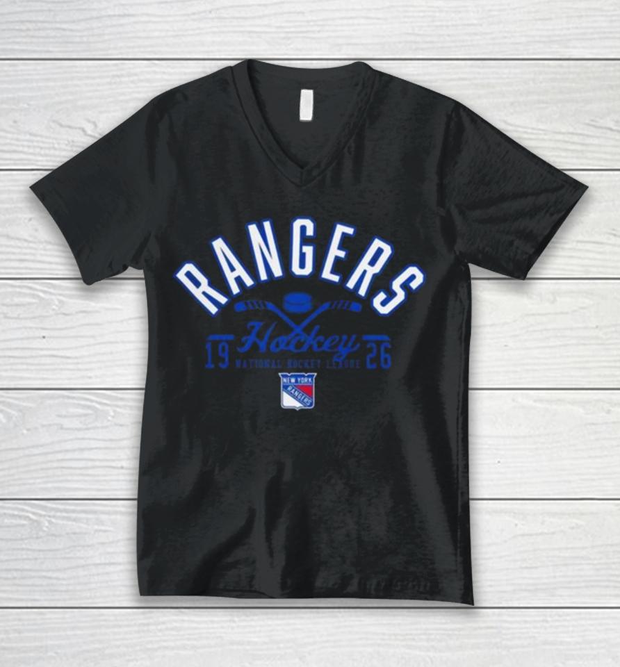 New York Rangers Half Puck National Hockey League 1926 Unisex V-Neck T-Shirt