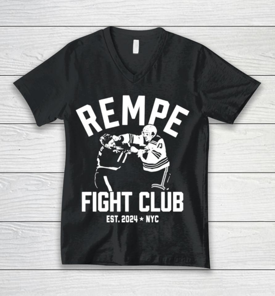 New York Rangers Hockey Rempe Fight Club Unisex V-Neck T-Shirt