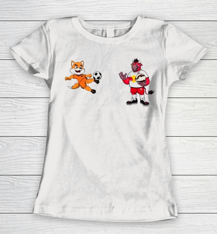 New York Red Bulls Vs Houston Dynamo Mls 2024 Mascot Cartoon Soccer Women T-Shirt