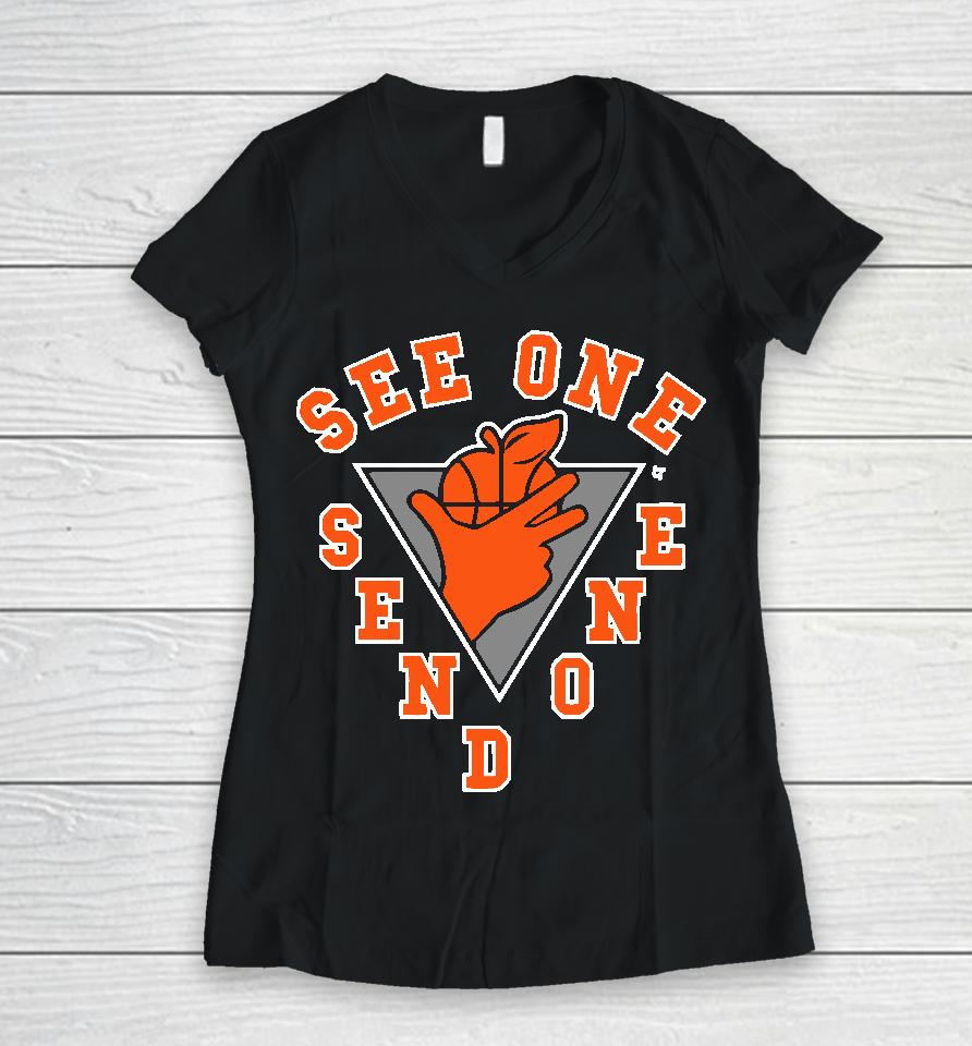 New York See One Send One Women V-Neck T-Shirt