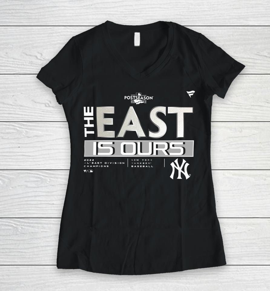 New York Yankees 2022 The East Is Ours Women V-Neck T-Shirt