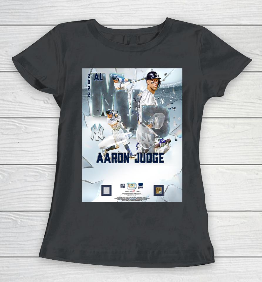 New York Yankees Aaron Judge Fanatics Authentic 2022 Al Mvp Framed Women T-Shirt