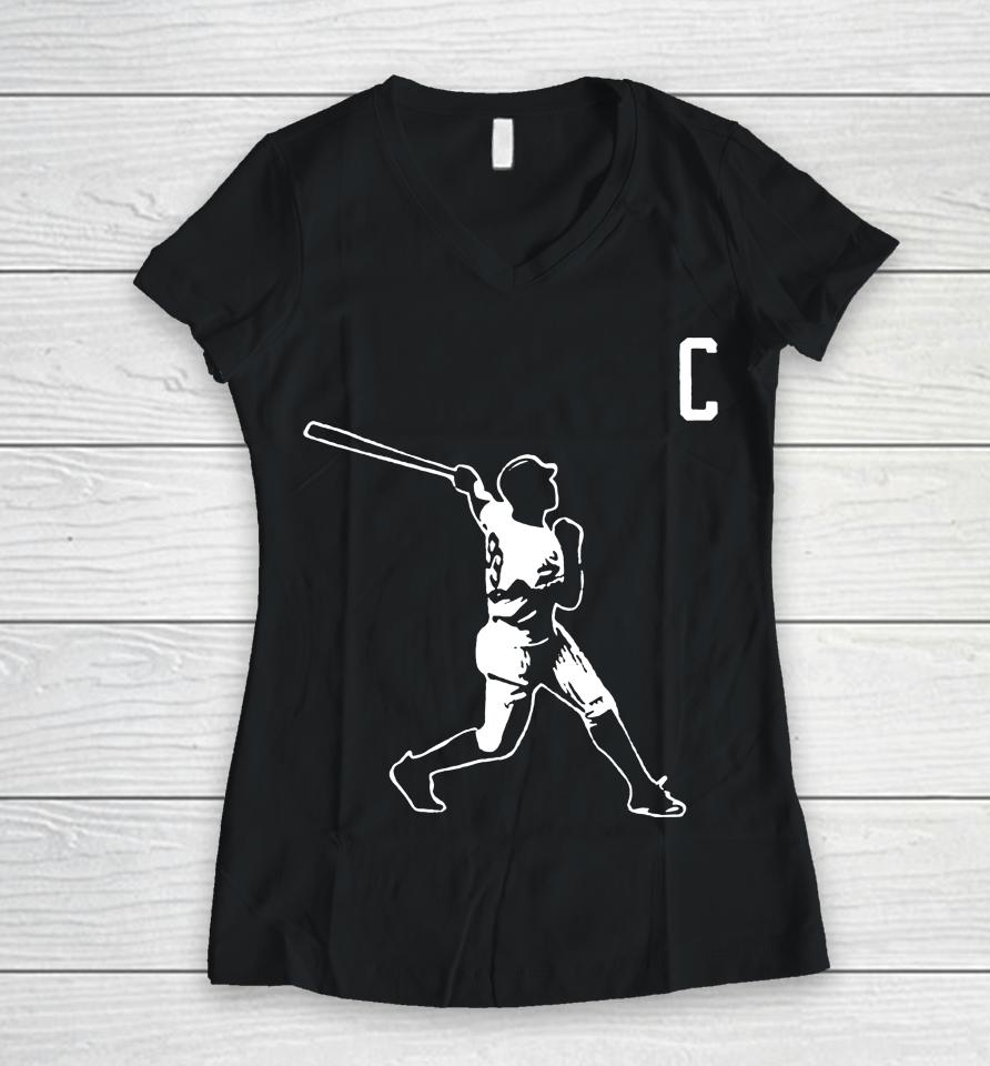 New York Yankees Aaron Judge The C Women V-Neck T-Shirt