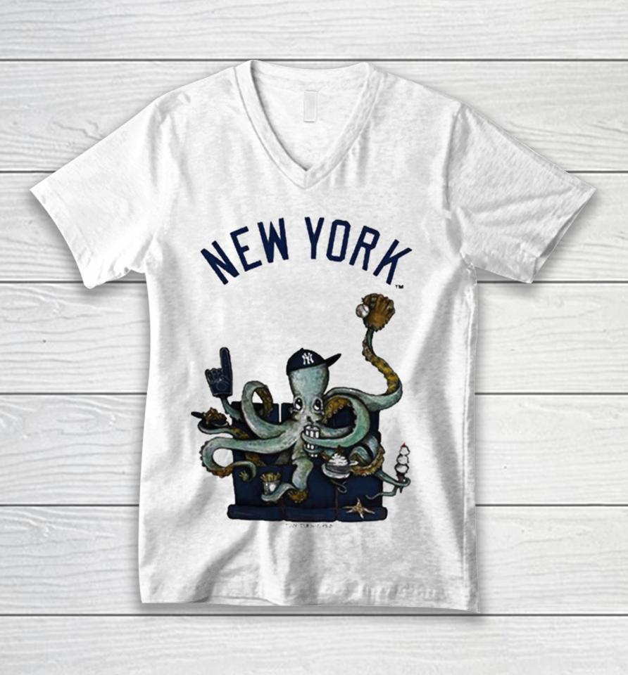 New York Yankees Octopus 2024 Unisex V-Neck T-Shirt