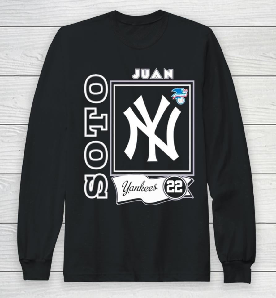 New York Yankees Player Juan Soto 22 Logo Long Sleeve T-Shirt