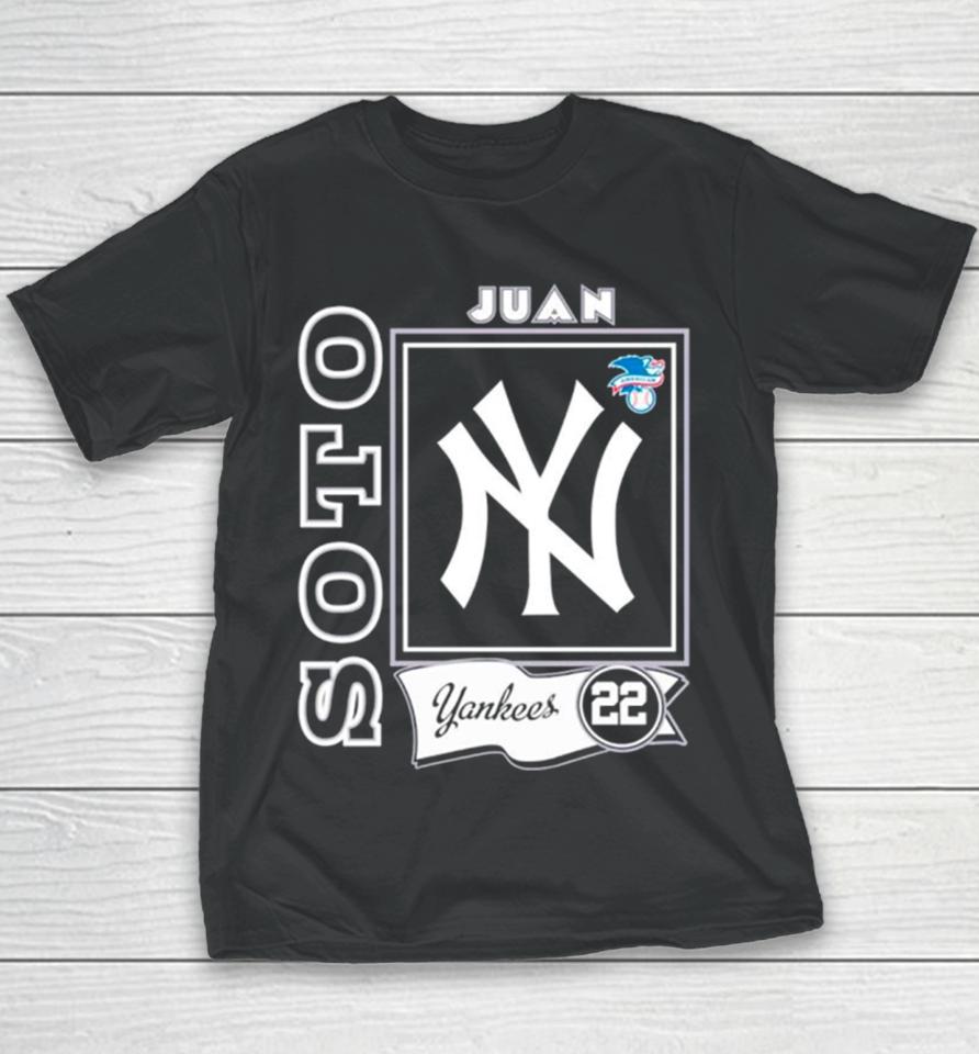 New York Yankees Player Juan Soto 22 Logo Youth T-Shirt