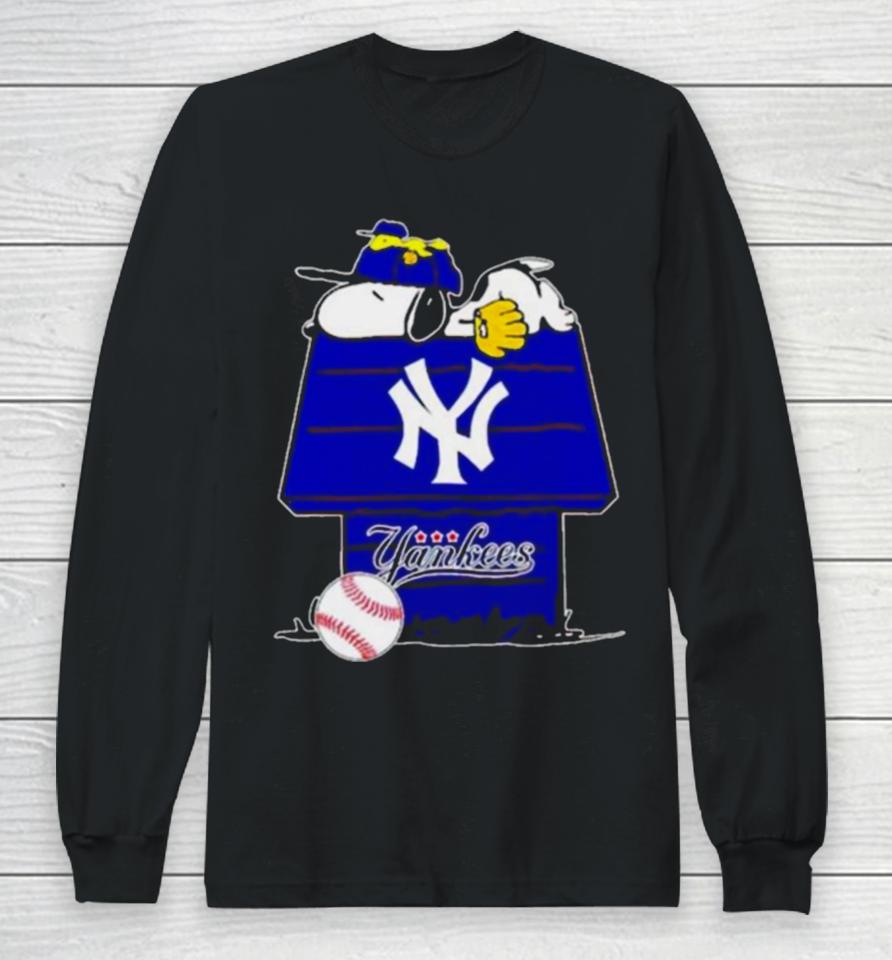 New York Yankees Snoopy And Woodstock The Peanuts Baseball Long Sleeve T-Shirt