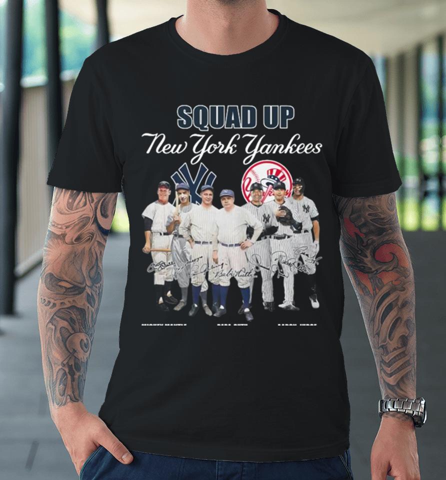New York Yankees Squad Up Team Baseball Signatures 2024 Vintage Premium T-Shirt