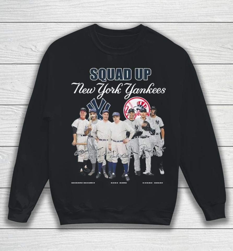 New York Yankees Squad Up Team Baseball Signatures 2024 Vintage Sweatshirt