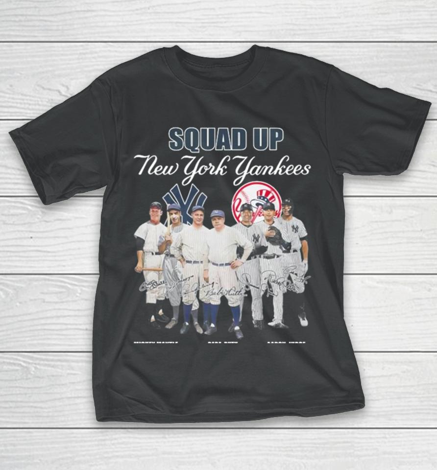 New York Yankees Squad Up Team Baseball Signatures 2024 Vintage T-Shirt
