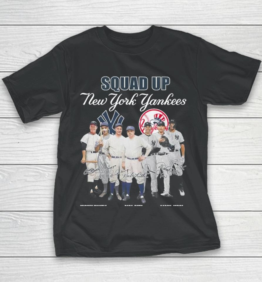 New York Yankees Squad Up Team Baseball Signatures 2024 Vintage Youth T-Shirt
