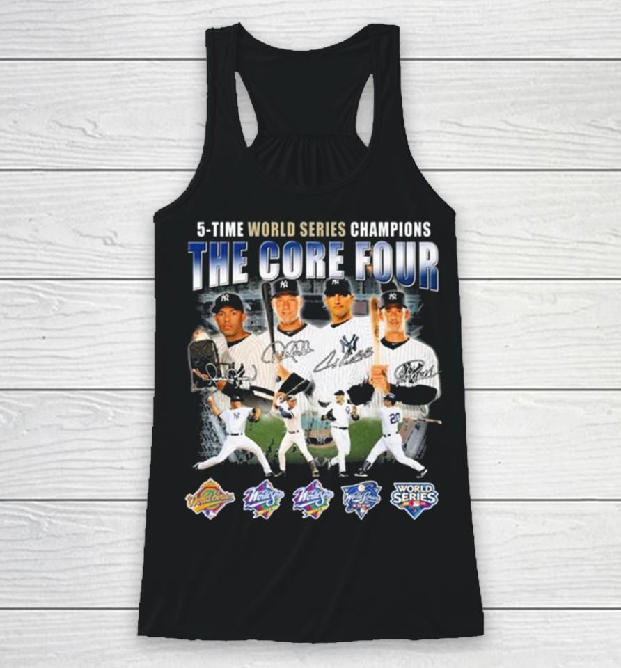 New York Yankees The Core Four 5 Time World Series Champions Signatures Racerback Tank
