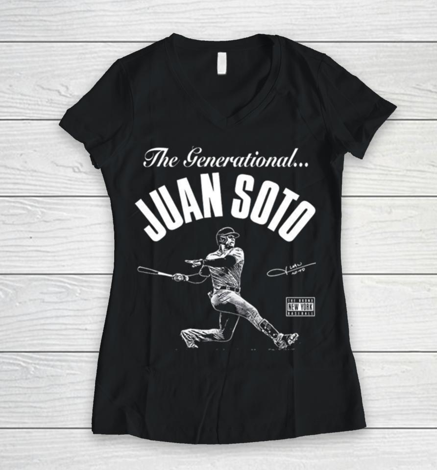 New York Yankees The Generational Juan Soto Signature Women V-Neck T-Shirt