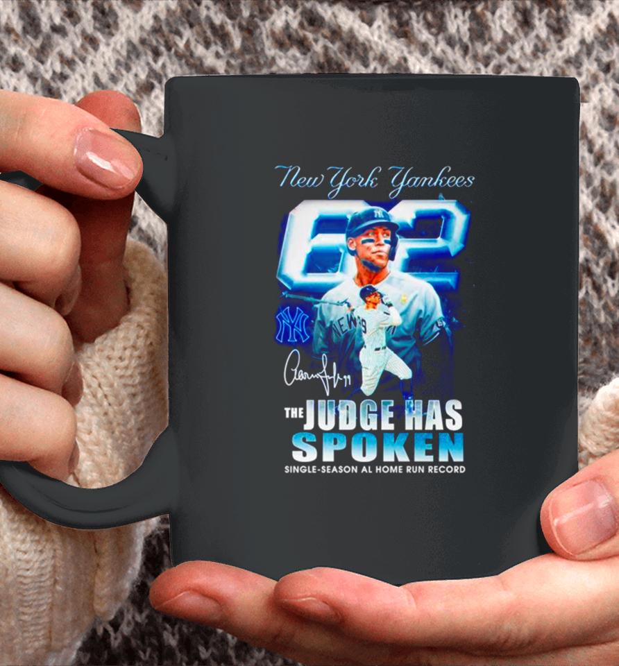 New York Yankees The Judge Has Spoken Single Season Al Home Run Record Signature Coffee Mug