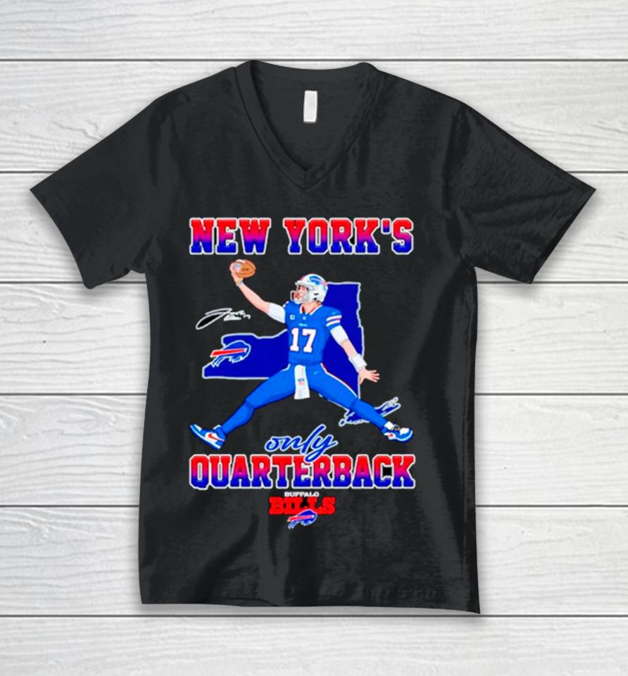 New York’s Only Quarterback Buffalo Bills Unisex V-Neck T-Shirt