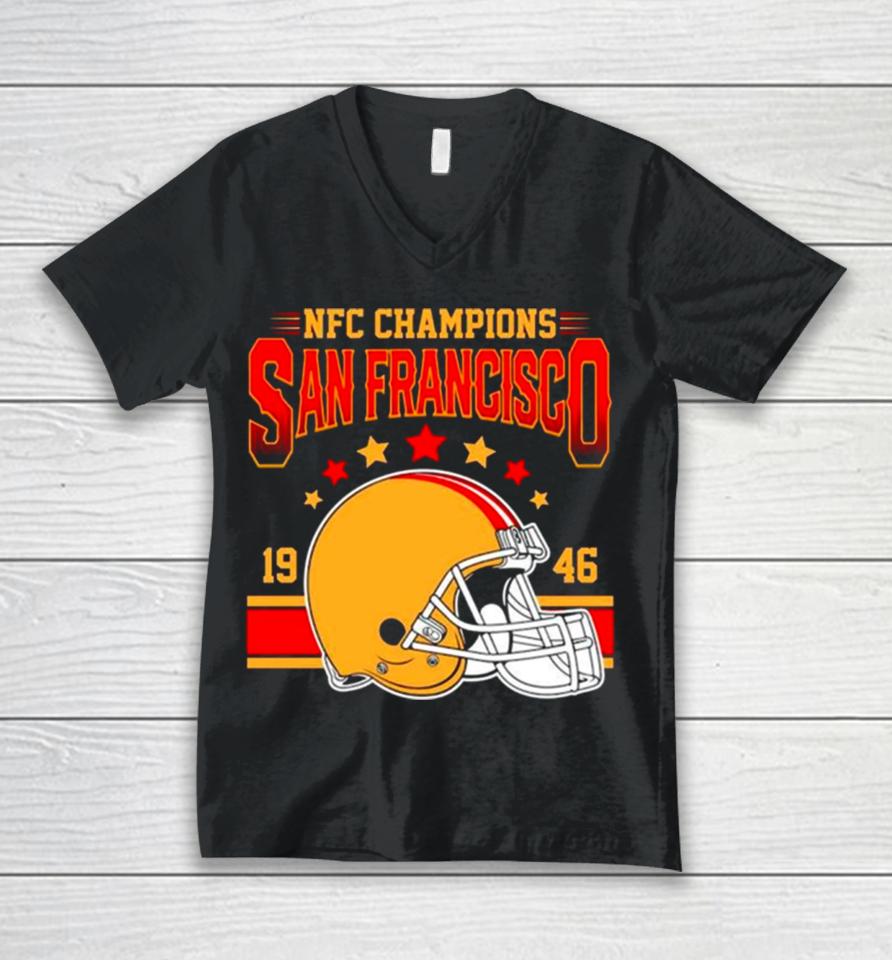 Nfc Champions San Francisco 49Ers 1946 Helmet Stars Unisex V-Neck T-Shirt