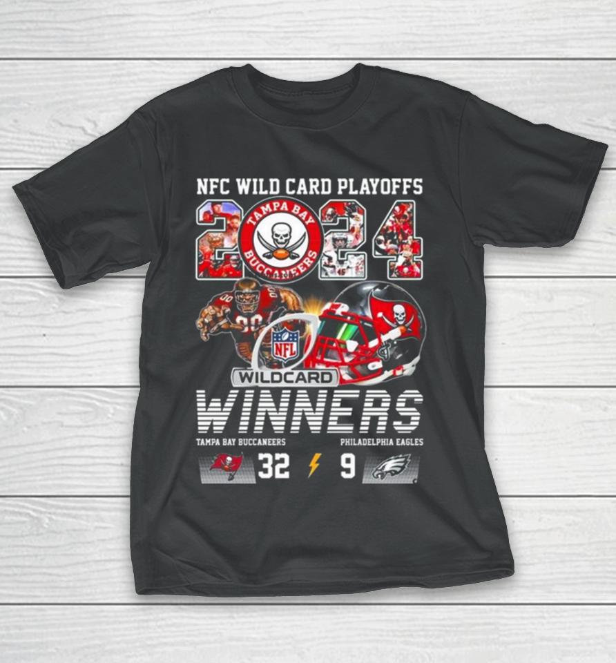 Nfc Wild Card Playoffs 2024 Winners Tampa Bay Buccaneers 32 9 Philadelphia Eagles Mascot T-Shirt