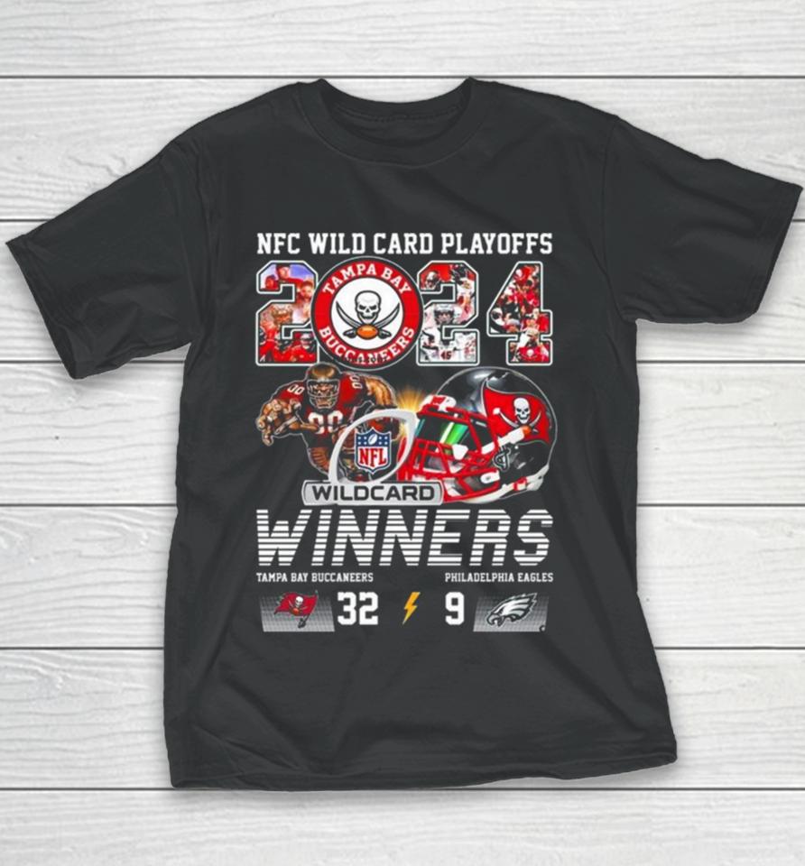 Nfc Wild Card Playoffs 2024 Winners Tampa Bay Buccaneers 32 9 Philadelphia Eagles Mascot Youth T-Shirt