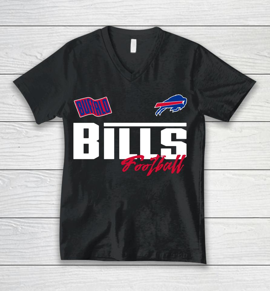 Nfl 2022 Team Apparel Buffalo Bills Race Time Unisex V-Neck T-Shirt