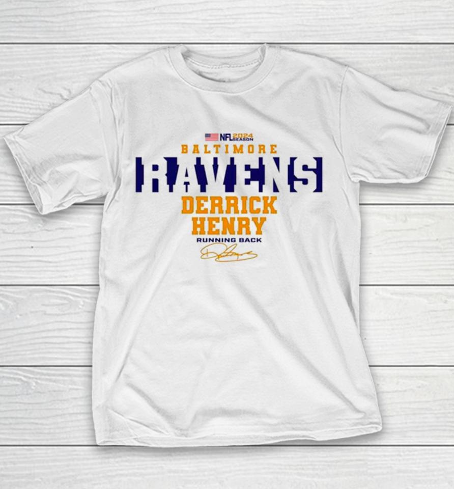 Nfl 2024 Baltimore Ravens Derrick Henry Running Back Youth T-Shirt