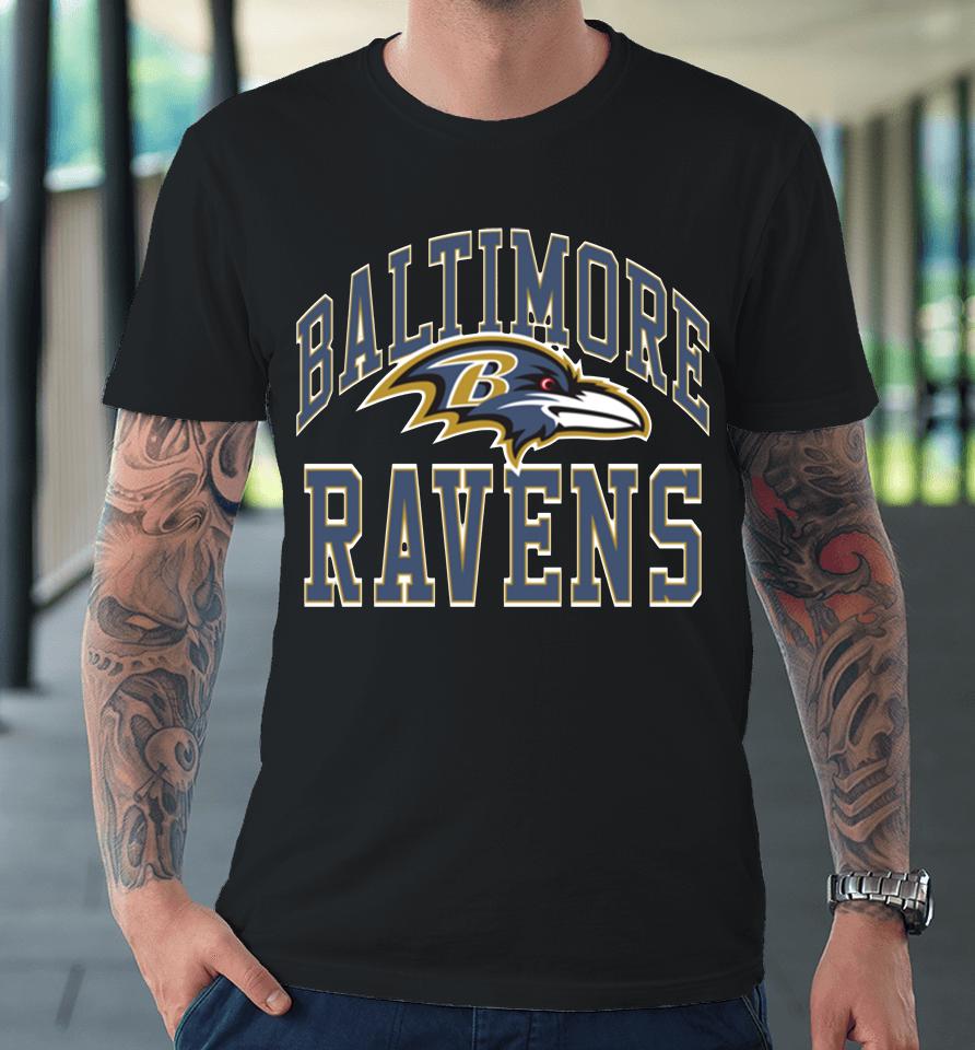 Nfl Baltimore Ravens Arch Homage Black Premium T-Shirt