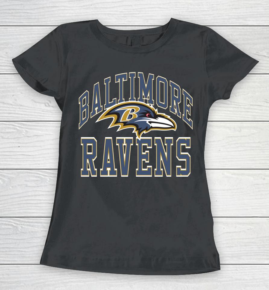 Nfl Baltimore Ravens Arch Homage Black Women T-Shirt
