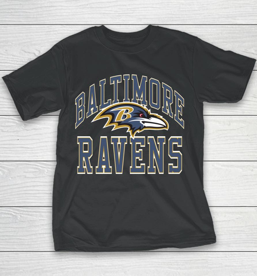 Nfl Baltimore Ravens Arch Homage Black Youth T-Shirt