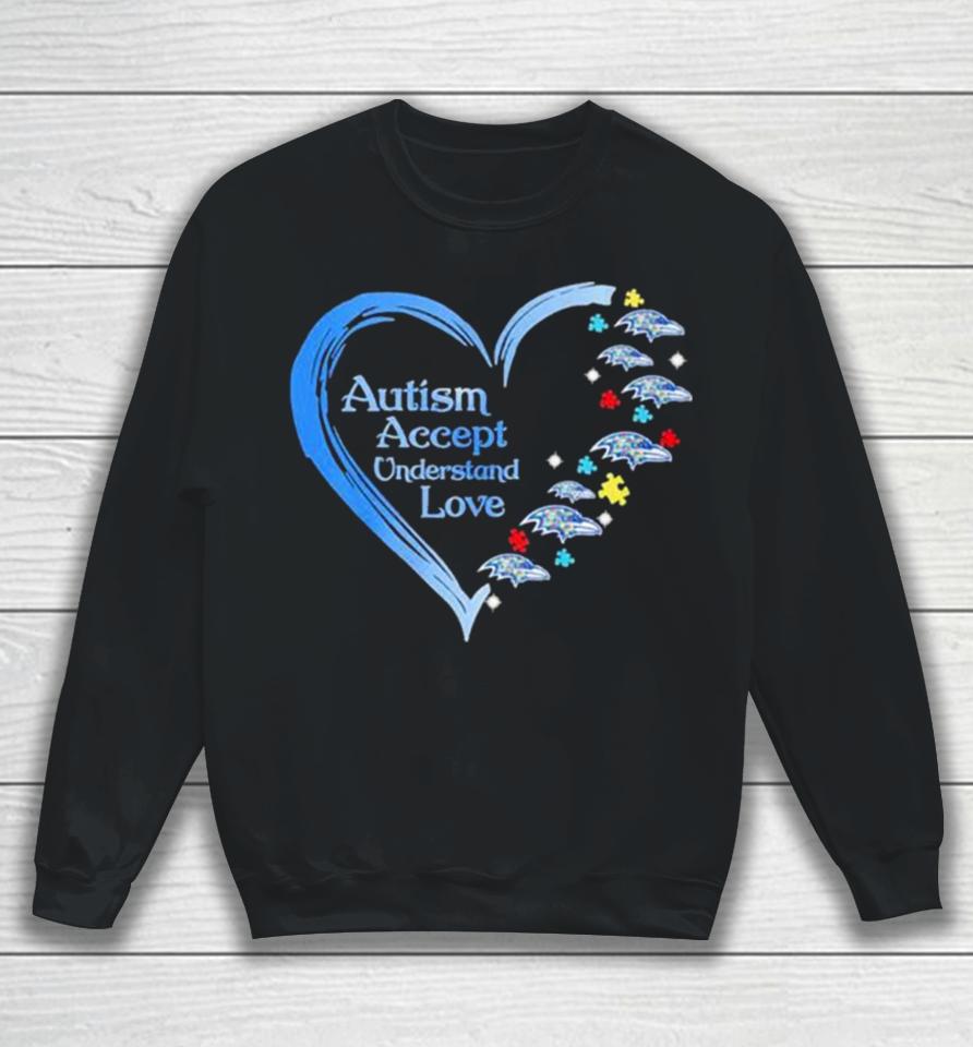 Nfl Baltimore Ravens Autism Accept Understand Heart Love Sweatshirt