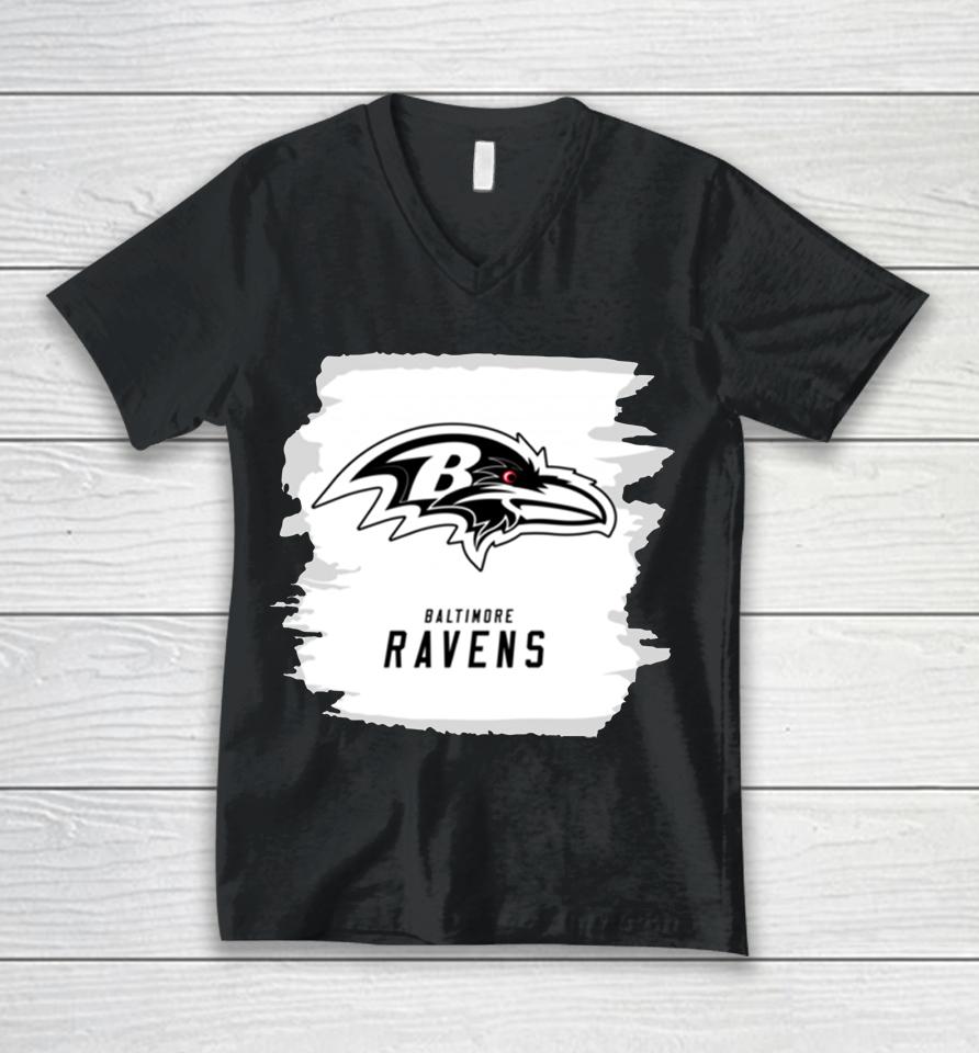 Nfl Baltimore Ravens New Era Paint Strokes Unisex V-Neck T-Shirt