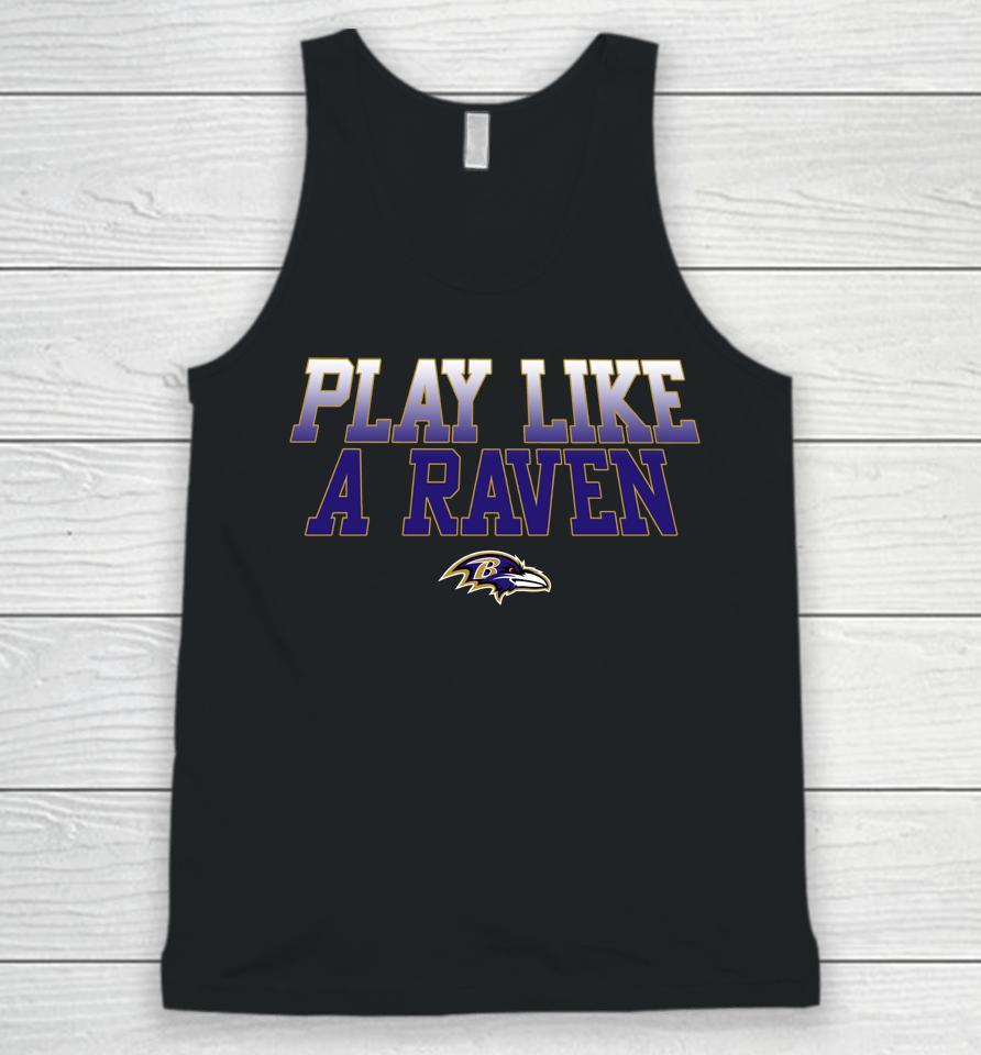 Nfl Baltimore Ravens Play Like A Raven Statement Logo Unisex Tank Top