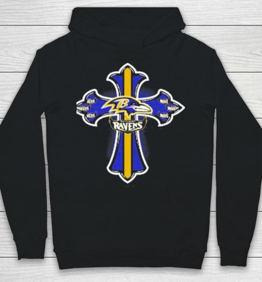 Nfl Blue Crusader Cross Baltimore Ravens 2024 Hoodie
