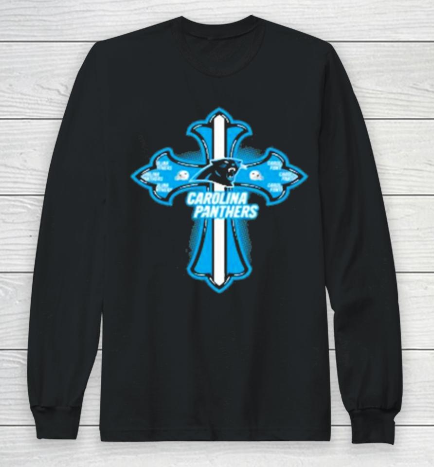 Nfl Blue Crusader Cross Carolina Panthers 2024 Long Sleeve T-Shirt