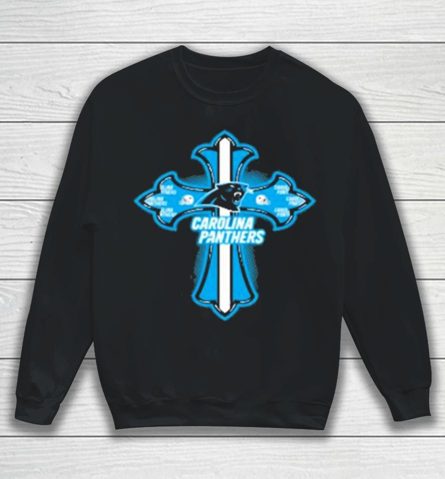 Nfl Blue Crusader Cross Carolina Panthers 2024 Sweatshirt