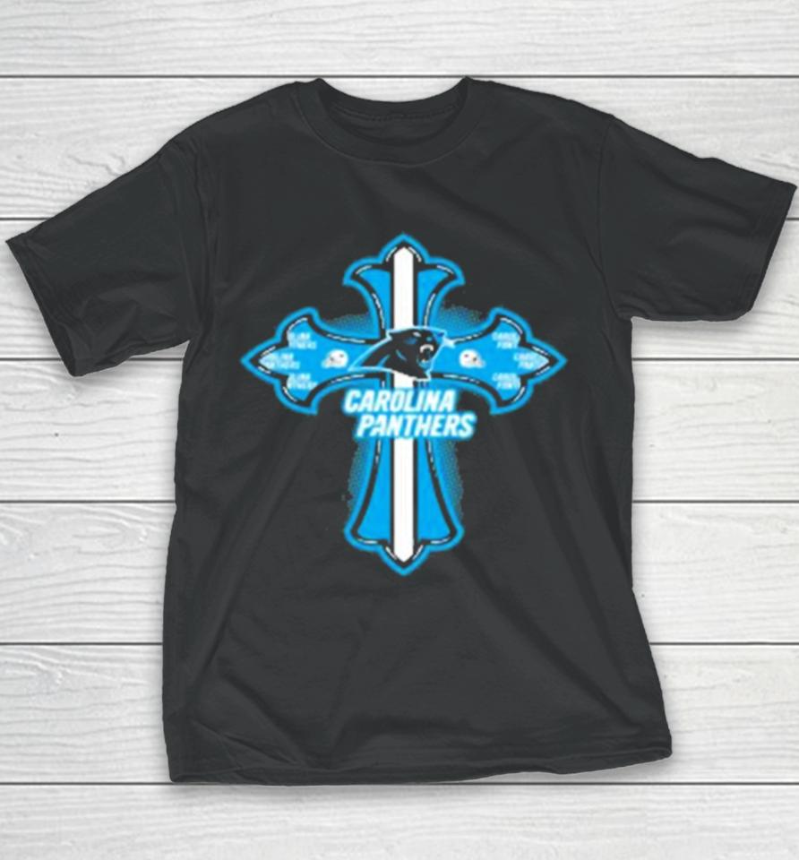 Nfl Blue Crusader Cross Carolina Panthers 2024 Youth T-Shirt