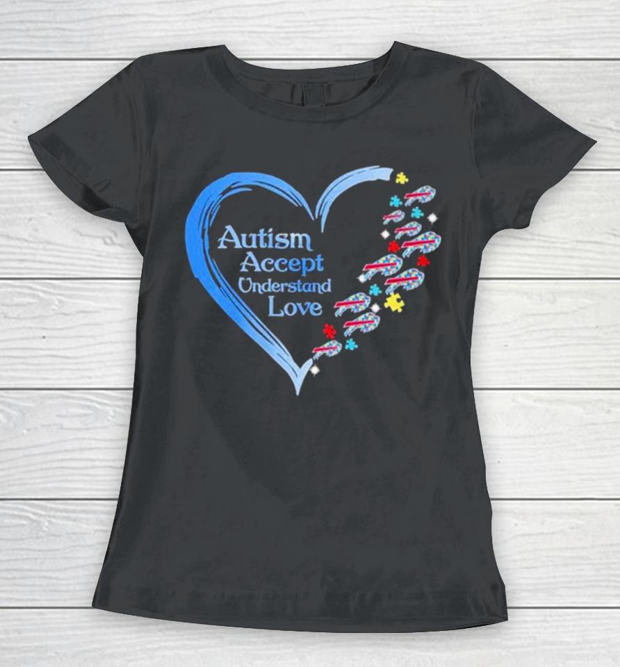 Nfl Buffalo Bills Autism Accept Understand Heart Love Women T-Shirt