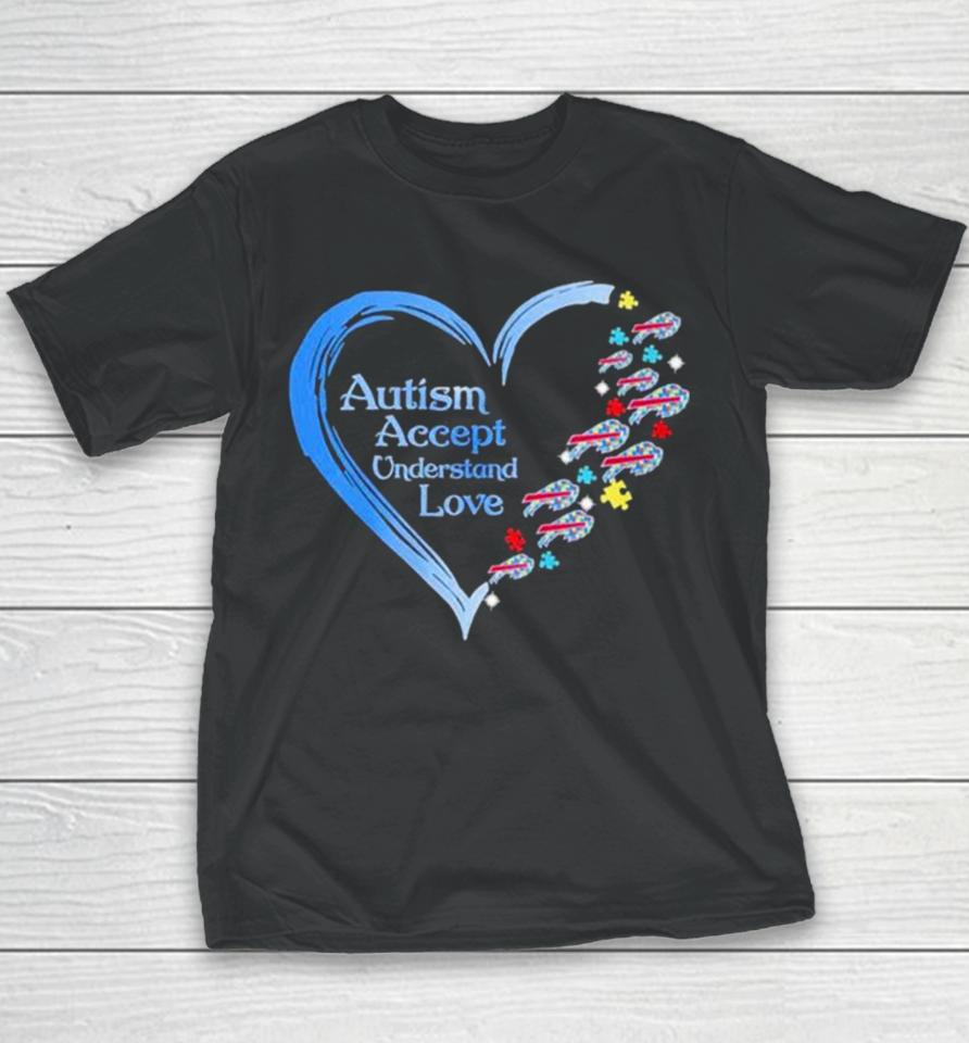 Nfl Buffalo Bills Autism Accept Understand Heart Love Youth T-Shirt