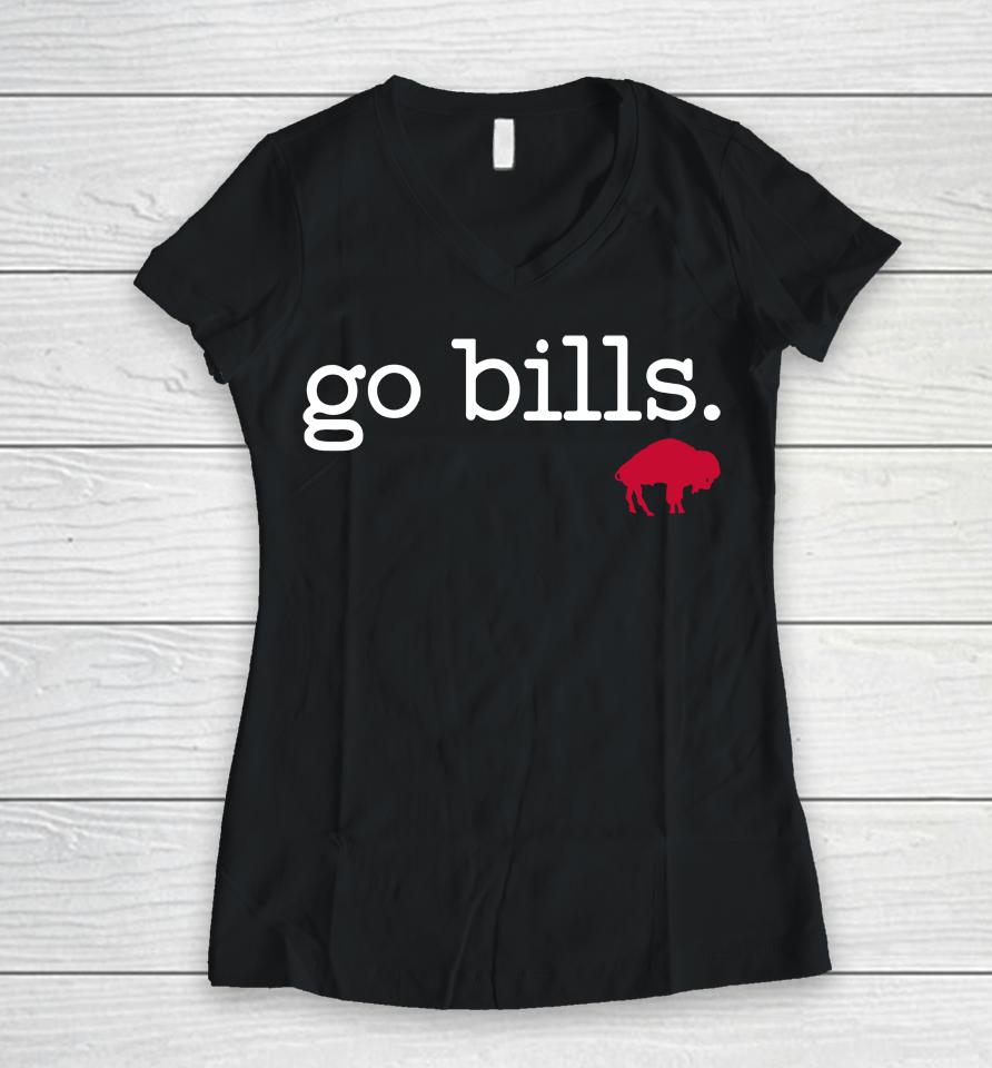 Nfl Buffalo Bills Go Bills Women V-Neck T-Shirt