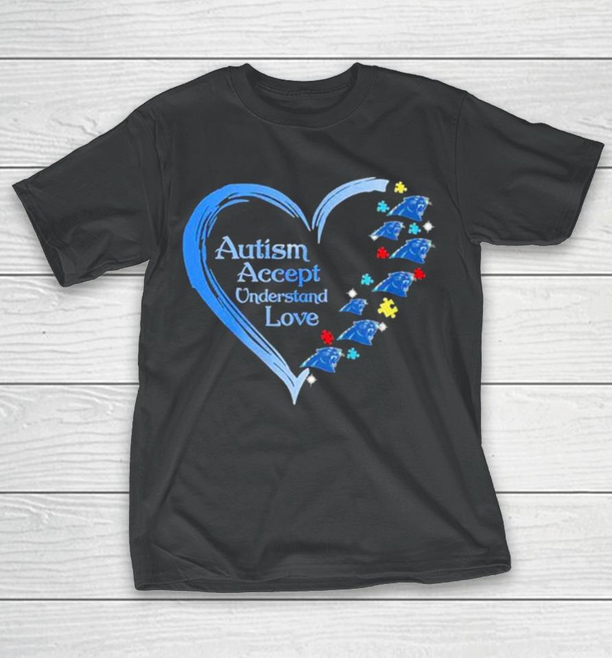 Nfl Carolina Panthers Autism Accept Understand Heart Love T-Shirt