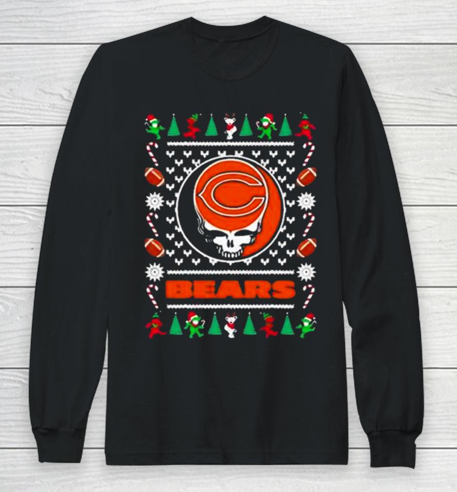 Nfl Chicago Bears Grateful Dead Ugly Christmas Long Sleeve T-Shirt