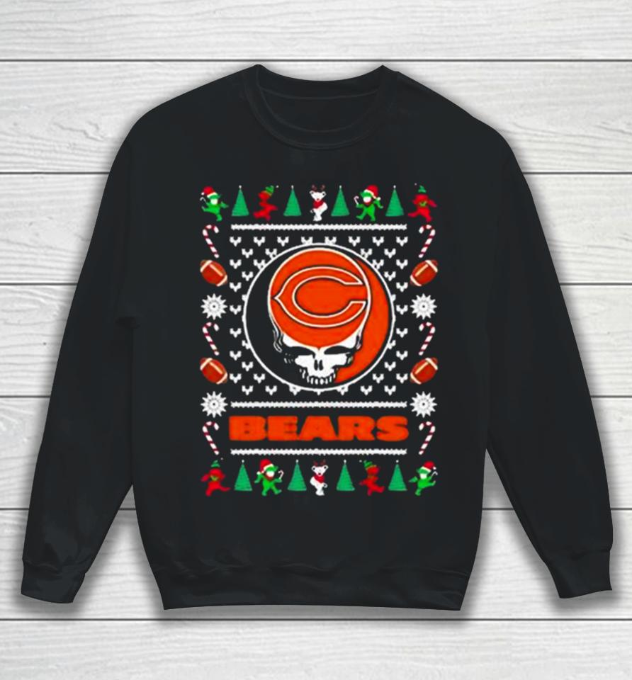 Nfl Chicago Bears Grateful Dead Ugly Christmas Sweatshirt