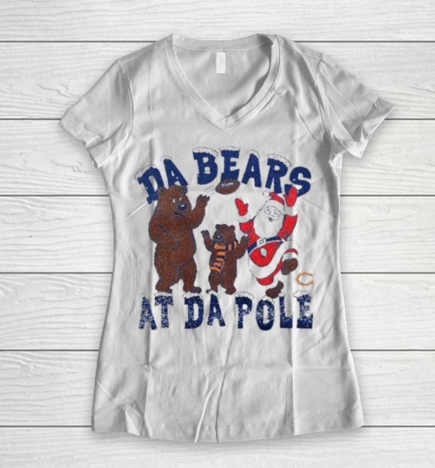 Nfl Chicago Da Bears At Da Pole Christmas 2023 Women V-Neck T-Shirt
